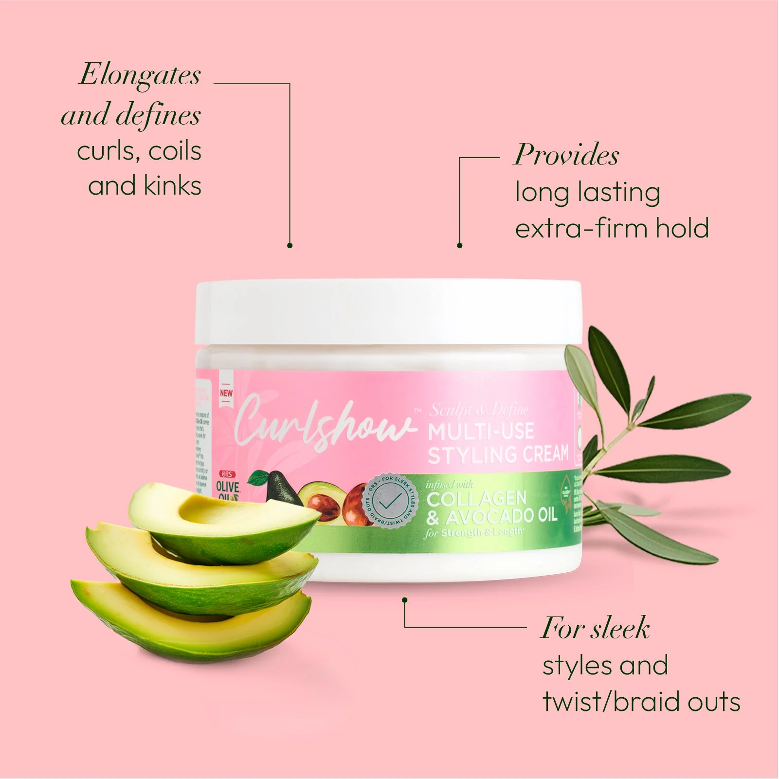 ORS Olive Oil Curlshow Multi-Use Styling Cream for Strength & Length (12.0 oz) - Image 4